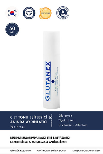 GLUTANEX Snow White Glutatyonlu Cilt Tonunu Eşitleyici Krem C Vitamini Ve Tiy...