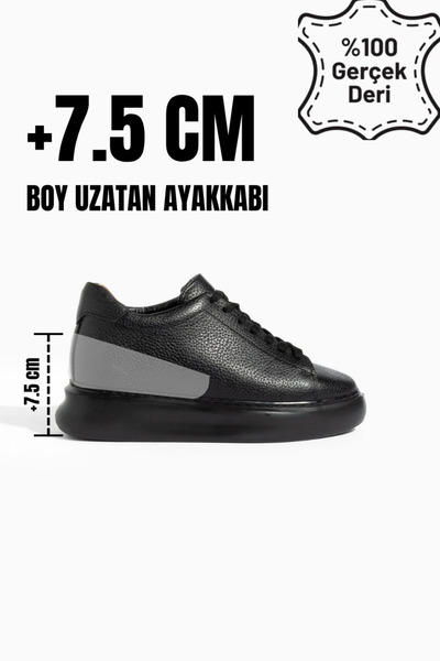 DUMMET Hidden Heel High Sole +7.5 cm Height Increase Genuine Leather Men's Sh...