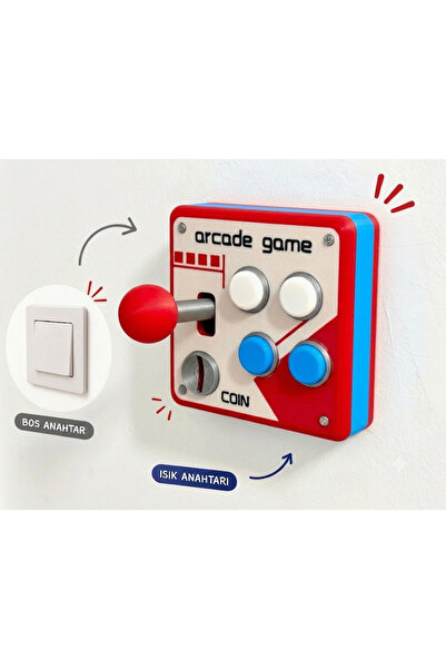 Decorius Arcade Oyun Kumandası Görünümlü Duvar Prizi-Anahtarı Çerçevesi - Min...
