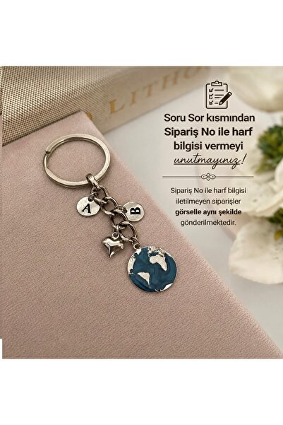 Elvia Atelier Dünya Anahtarlık Çift Anahtarlığı (2 ADET)