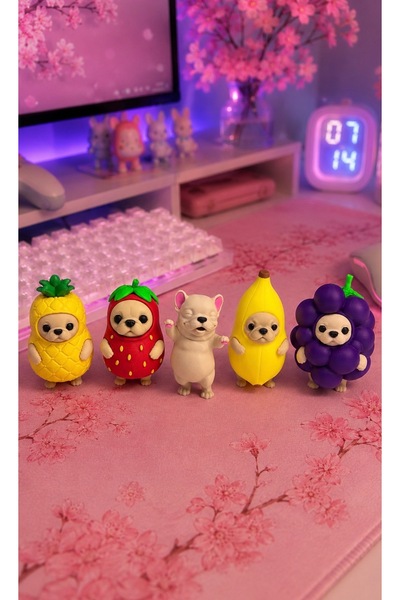 TREDO Pibble Fruits Rave Meyveli Köpek Figürü 5’li Set | Dekoratif Koleksiyon...
