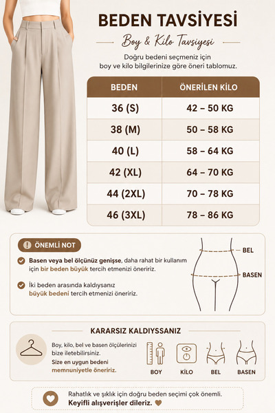 glanour Beige Belted Palazzo Trousers Original Cut