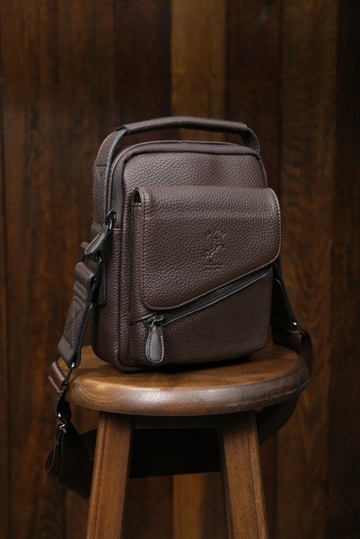 en deri Multi-Compartment Shoulder Bag - Men's Crossbody Bag with Adjustable Strap