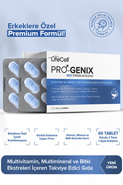 Lifecell Pro-Genix Men | Erkekler İçin Multivitamin, Multimineral ve Bitki Ek...