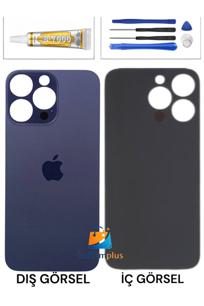 indirimplus İphone 14 Pro Max Arka Kapak Pil Kapağı Kılıf Kırılmaz Mor Renk I...