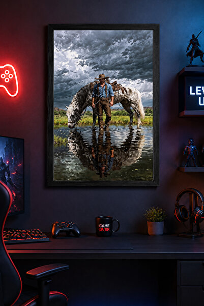 Charmbi Red Dead Redemption 2 21x30 crna uokvirena moderna zidna slika prilag...