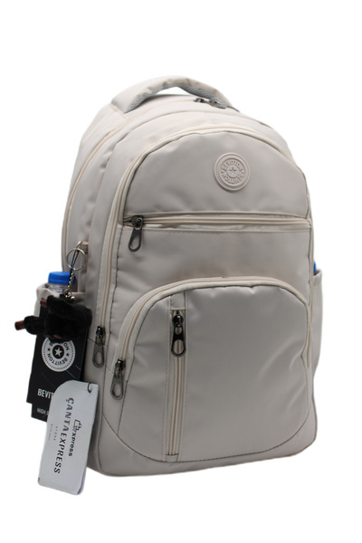Bevitton 1710 Beige Water Resistant Fabric School Bag Unisex School Backpack