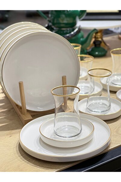 Onedekor 18 Parça Modern Gold Pasta Çay Saati Seti