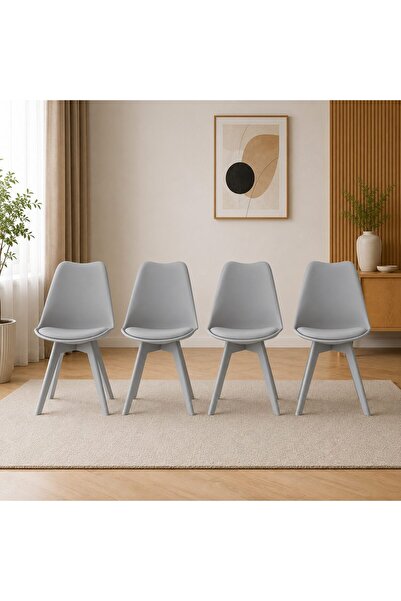 Artool Set 4 scaune de bucătărie/living, Artool, Mark, PP gri, picioare gri, ...