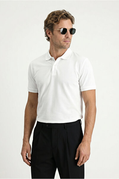 Kiğılı Polo Yaka Regular Fit Nakışlı Pamuk Tişört