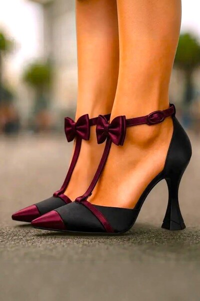 Famels Milano High Heeled Shoes with Special Bow Detail Kafın Evening Dress S...