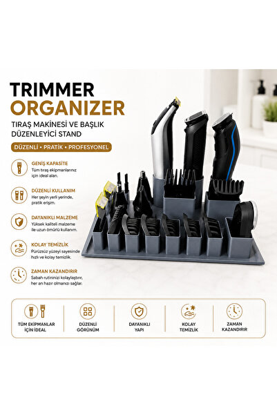 Memania Co Trimmer Organizer – Tıraş Makinesi ve Başlık Düzenleyici Stand