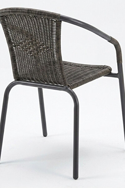 huteras Bahçe Sandalyesi Resin Rattan Örgü Dış Mekan Balkon Sandalyesi