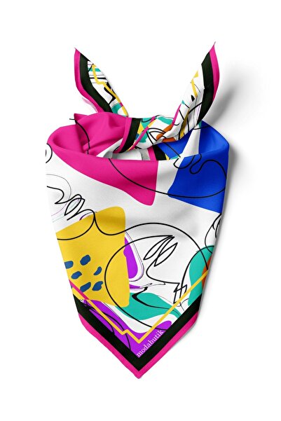 Modabutik B19 Violla Kadın Silüet Desenli Bandana