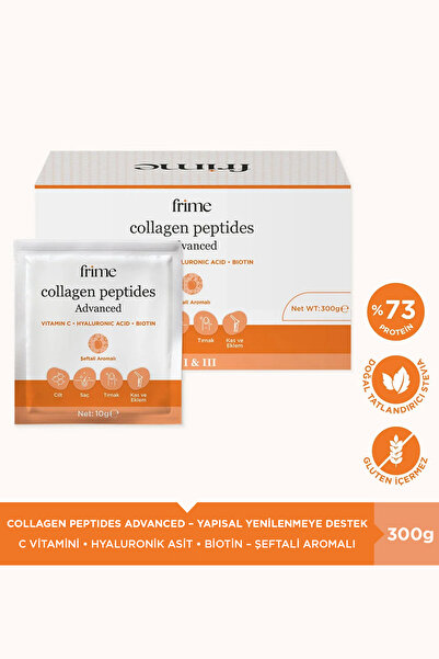 Frime Beauty Collagen Hidrolize Kolajen 300 gr 30 Saşe | Tip 1 & 3 | C Vitami...