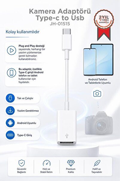 Torima Kamera Adaptörü Type-c to Usb JH01515 Beyaz