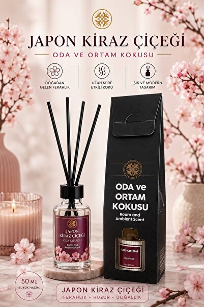 Japon Kiraz Çiçeği Çubuklu Oda Kokusu Kokulu Çubuk Çubuklu Ortam Kokusu , Ofis Ev Banyo Kokusu 50ml