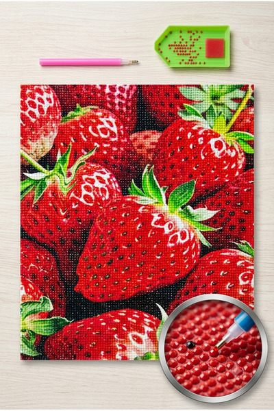 Liva Craft Kit de broderie cu mărgele 50 x 40 căpșuni