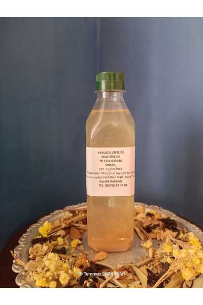 Yavuz El Yapımı Doğal Fermente Filtre Edilmemiş Muz Sirkesi 500 Ml
