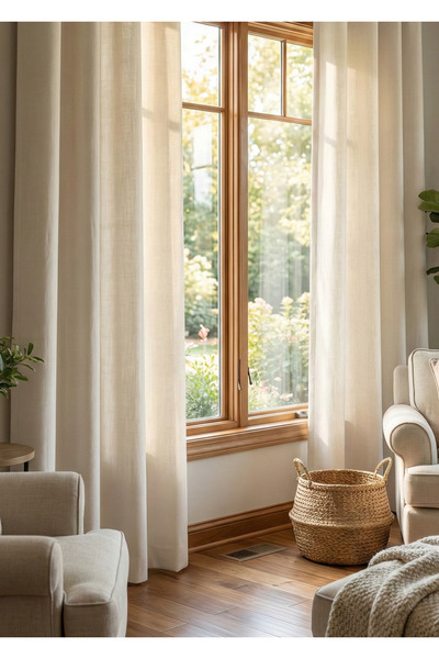 Pyramid Home Milano Linen Cornice Backdrop Curtain Extrafoam Gathered Non-Ple...