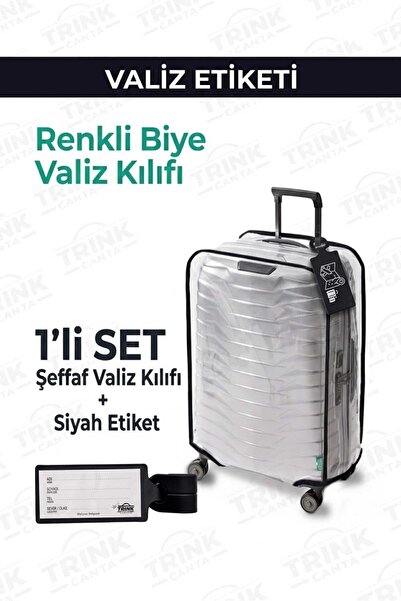 Trink Çanta Прозрачен защитен калъф за багаж и етикет за багаж * 1 БРОЙ * ЧЕР...