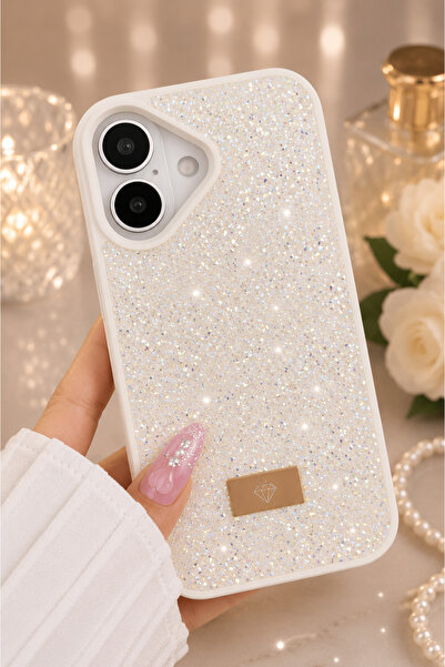 Go Aksesuar Iphone 16 Uyumlu ELMAS Tasarımlı Taşlı Işıltılı Parlak Pırlanta S...