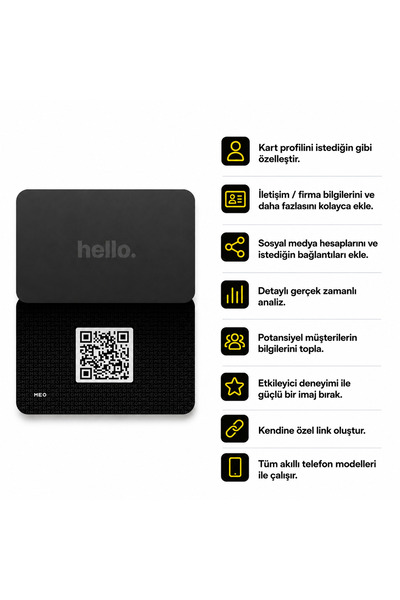 MEO Teknoloji MEO Hello Akıllı NFC ve QR Kodlu Kartvizit
