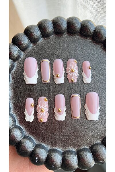 Store Takma Tırnak - Golden Petal French 10'lu