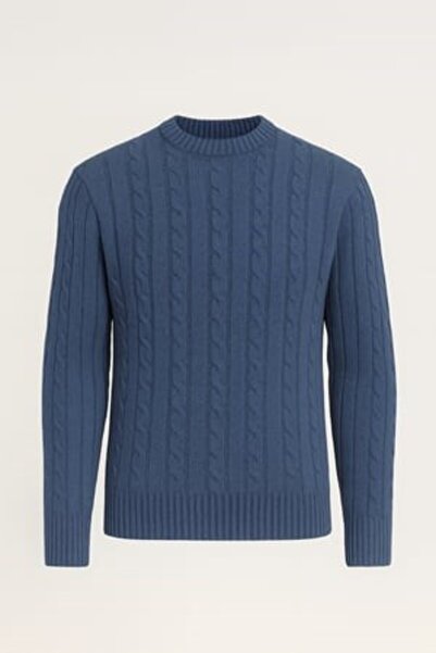 Valiberta Leone Anti-Peeling Anti-Pilling Hairless Knitted Crew Neck Men's Sw...