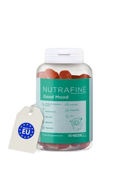 Nutrafine Good Mood Gummy, Duygu Durumu Destekleyici, 5-HTP & Rodiola İçerikl...