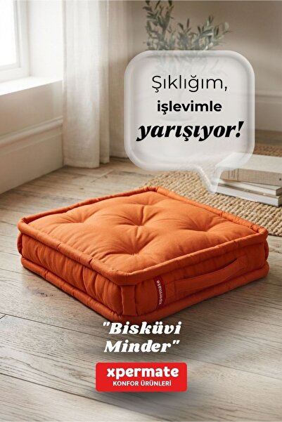 XPERMATE Yer Minderi Bisküvi Minder Petek Önü Fransız Minder 55x55 Balkon Bah...