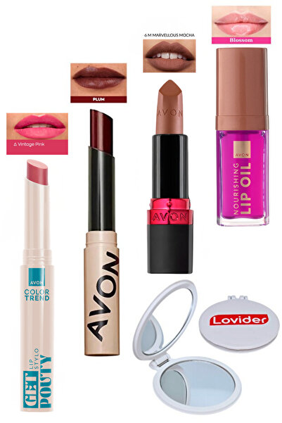 AVON Vintage Pink Lipstick + Tinted Plum + Marvellous Mocha Matte Lipstick + ...