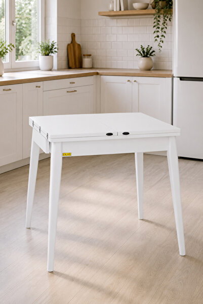 VİLİNZE Vilinze Avanos Ahşap Katlanır Kanatlı Mdf Mutfak Masası - 70x70+70 (7...