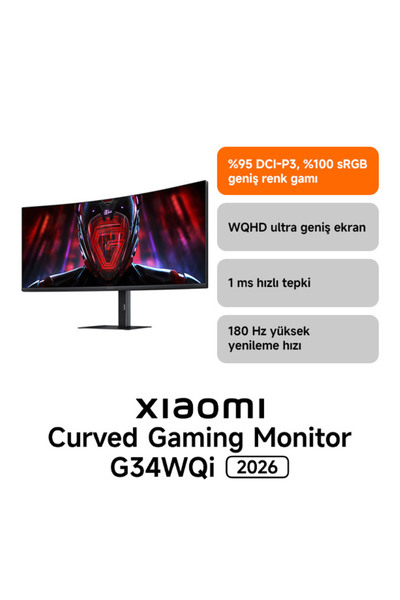 Xiaomi Curved Gaming Monitör G34WQi 34″ 180Hz 1ms UWQHD Oyuncu Monitör