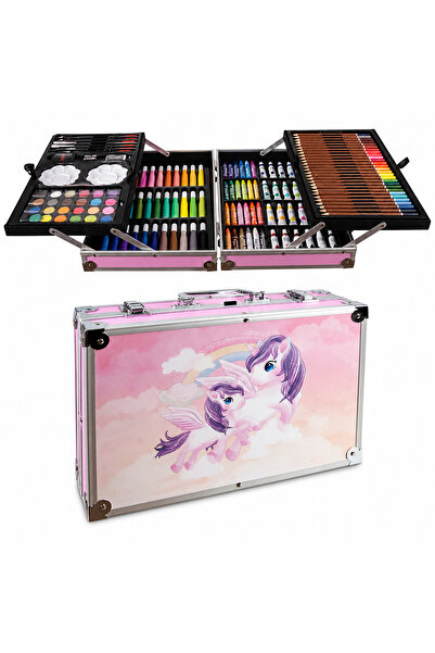 Maaleo Set de pictură și desen de 144 de piese într-o cutie tip unicorn,Cutie...