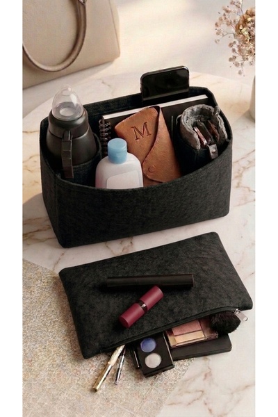 MARJİNAL W CLUB Long...... Medium Yandan Clutch Cantali Organizer Siyah Renk
