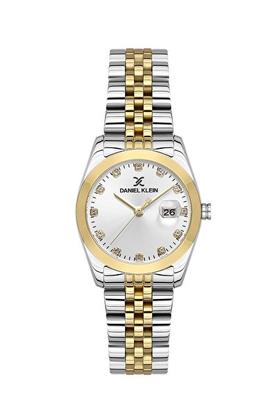 Daniel Klein Mini Case Women's Wristwatch Yellow Silver