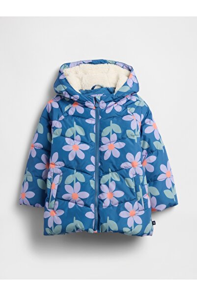 GAP Kız Bebek Mavi ColdControl Max Şişme Puffer Mont