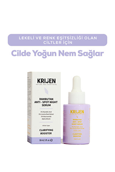 Krijen Rambutan Anti - Spot Cilt Tonu Eşitleyici Gece Serum | %5 Mandelic Aci...