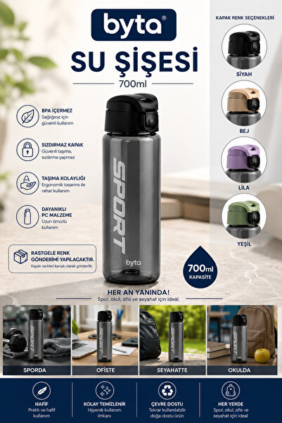 BYTA 700 ml Sports Water Bottle - with Locking Lid, Leak-Proof, Bpa-Free - Mi...