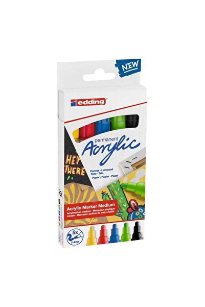 Generic Brand 5100 2-3 mm Acrylic Marker Set of 5 Basic Colors