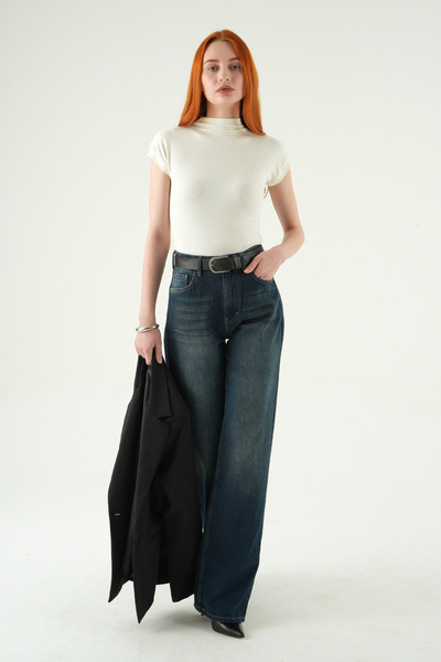 Rays Pantaloni Tint Kahve wide-leg 1062