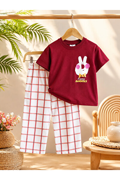 MODEL Unisex Baskılı Tişört ve Dokuma Pantolon Takım, alt-üst takım, Yazlık t...