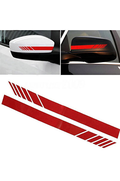 Choice red 2pcs Car Stripe Stickers Rearview Mirror Reflective Vinyl Decals D...