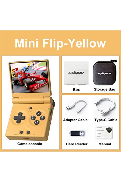 Choice1 جهاز ألعاب محمول MIYOO Mini Flip باللون الأصفر بدون بطاقة (0 لعبة) - ...