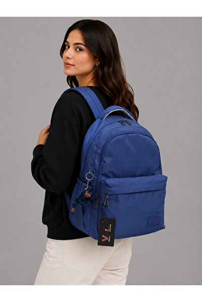 Bevitton Bvt-34100 Navy Blue Water Resistant School Bag Unisex Daily School B...