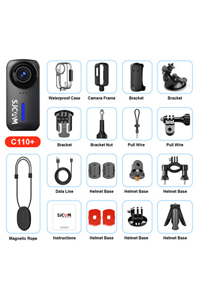 choice2 كاميرا الحركة C110Plus Black Kit B SJCAM C110+ مع جيروسكوب سداسي المح...