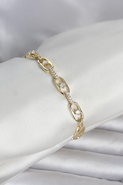 Inure Jewelry Brass Gold Color Zircon Stone Women's Bracelet