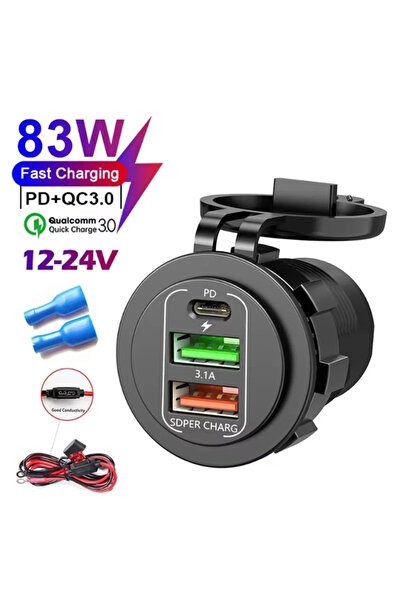 choice2 kebidumei 3 Ports 10A 18AWG NEW 4 Ports Dual PD Dual QC 3.0 USB Car C...