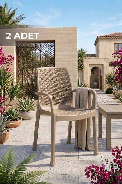 Estelia Netaks Efes Kapuçino (RATTAN) Sandalye 2 Adet Kaliteli Ürün (%100 ORJ...